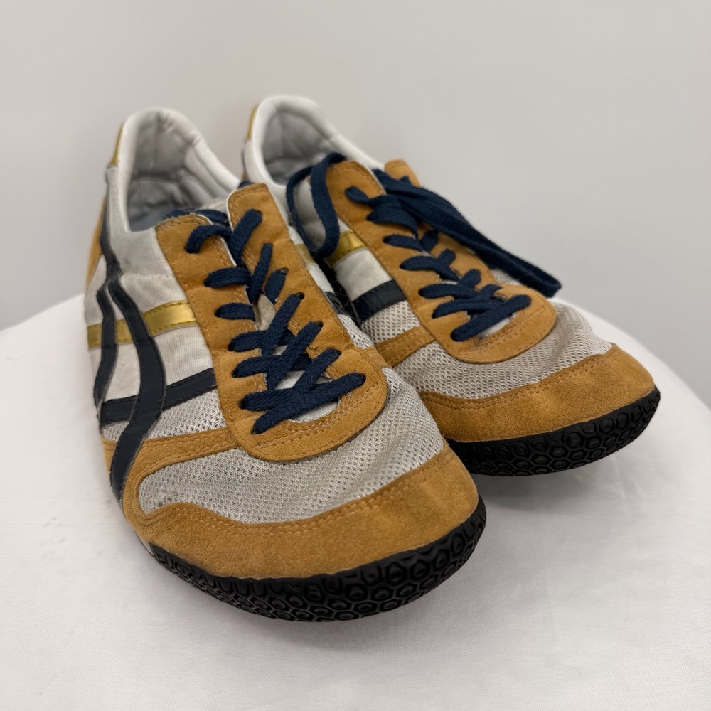 Onitsuka Tiger Retro Sneakers Tan Navy Yellow Men’s 11.5 / EU 46 - Picture 4 of 13